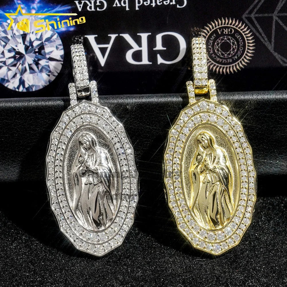 Fine Jewelry Sterling Silver 925 Iced Out Diamond Pendant VVS Moissanite Hip Hop Fashion Jesus Pendant