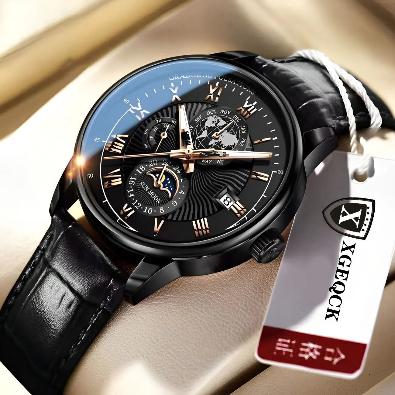 New Fashion Men Watch Leather Quartz Men's Wristwatch Waterproof Luminous Sports Date Luxury Watch for Men. Minimum order 2