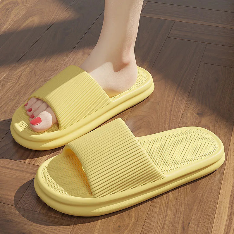Plus Size 48-49 Men Slippers Summer Solid Color Flat Sole Home Slippers For Women Man Coupple Bath Beach Slides Shoes