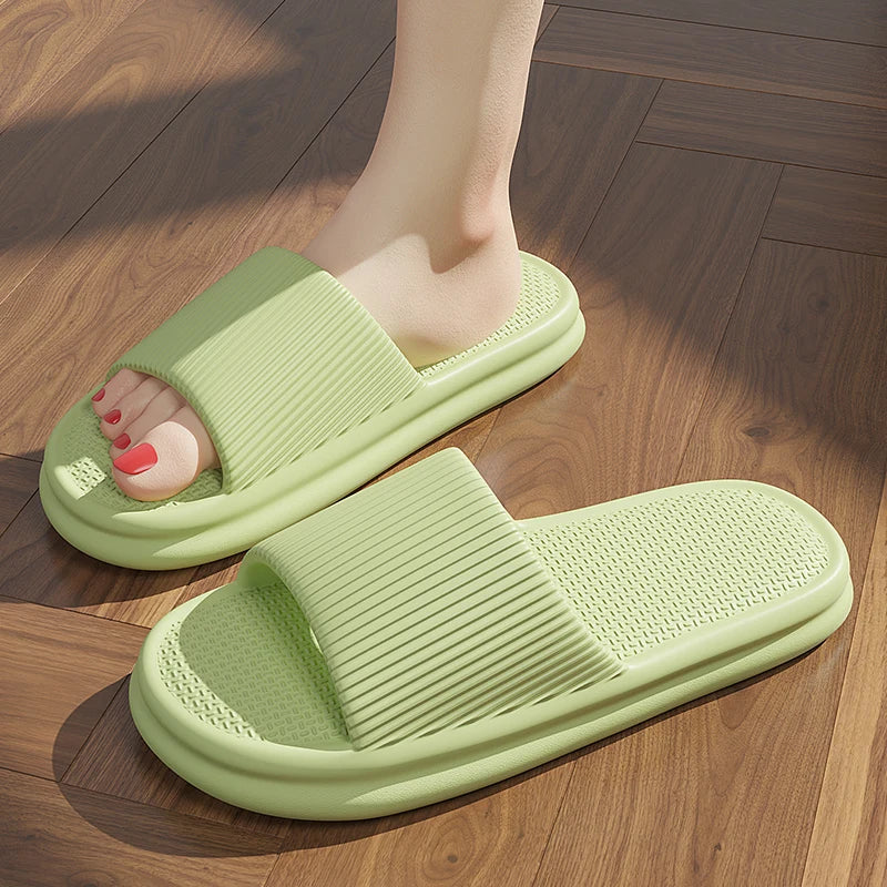 Plus Size 48-49 Men Slippers Summer Solid Color Flat Sole Home Slippers For Women Man Coupple Bath Beach Slides Shoes