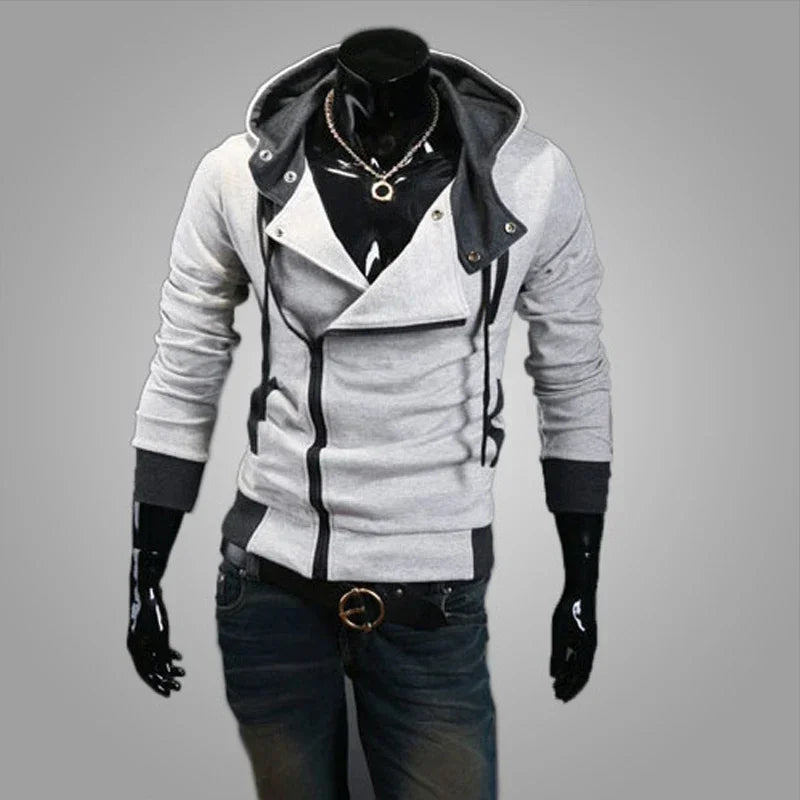 New Casual Man Hoodie Sweatshirt 2025 Slim Male Zipper Streetwear Cardigan Hoodies Outerwear Black Sportswear Men Hooded Jacket