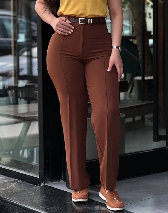 Suit Pants Women Clothing Streetwear Sexy Casual New Fashion Versatile Autumn 2024 Casual High Waist Straight Leg Work Trouser