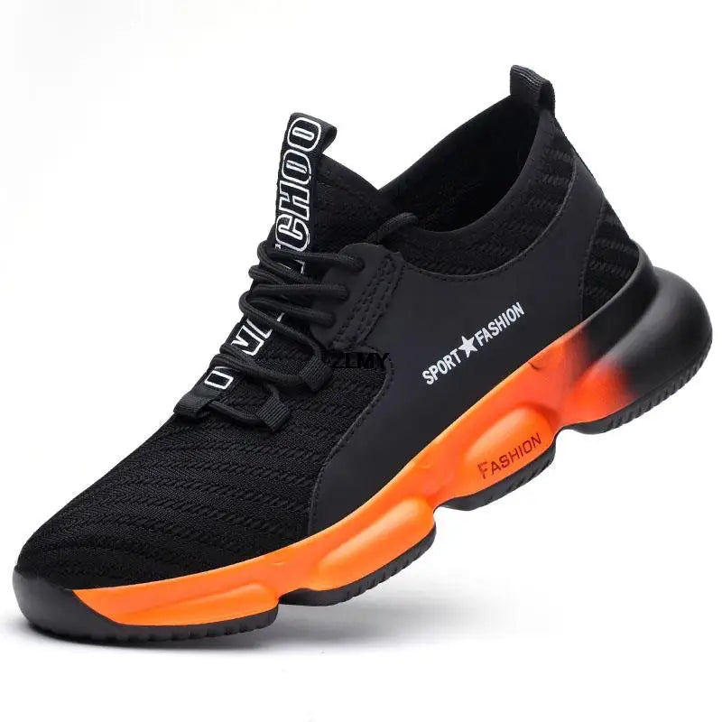Fashion Safety Shoes Men Breathable Steel Toe Work Shoes Man Industrial Sneaker Puncture Proof Light Work Safety Boots Plus Size