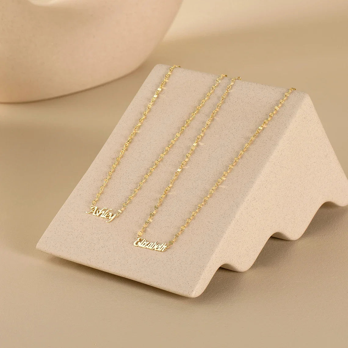 Personalised Gold Name Necklace with Lip chain Custom Name Necklace Handmade Jewelry Personalised Birthday Gift for Her Mom