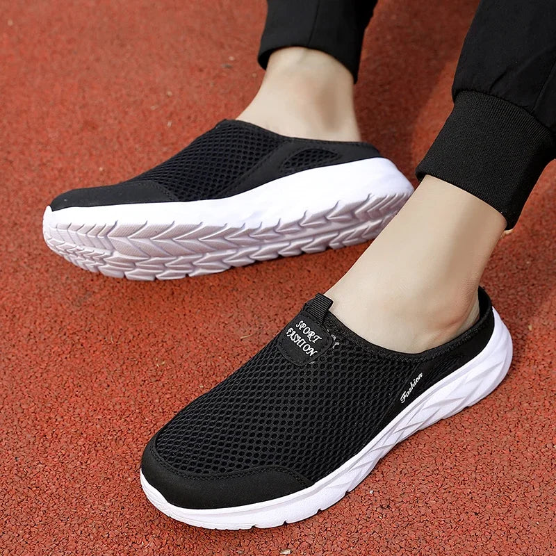 MAEDEF Summer Outdoor High Quality Anti-slip Men Leisure Shoes New 2024 Mesh Breathable Soft Comfortable Flat-bottomed Slippers