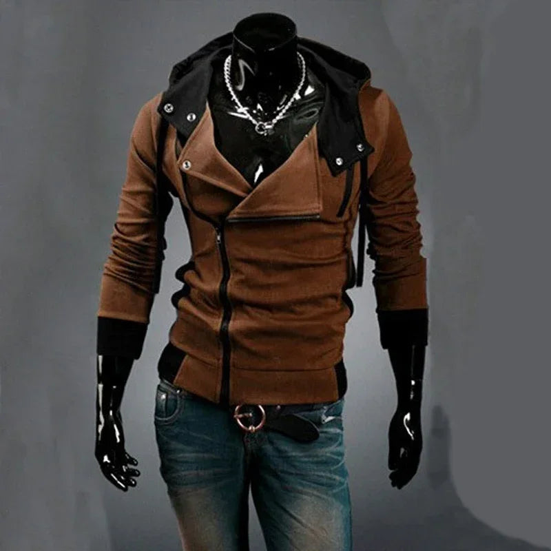 New Casual Man Hoodie Sweatshirt 2025 Slim Male Zipper Streetwear Cardigan Hoodies Outerwear Black Sportswear Men Hooded Jacket