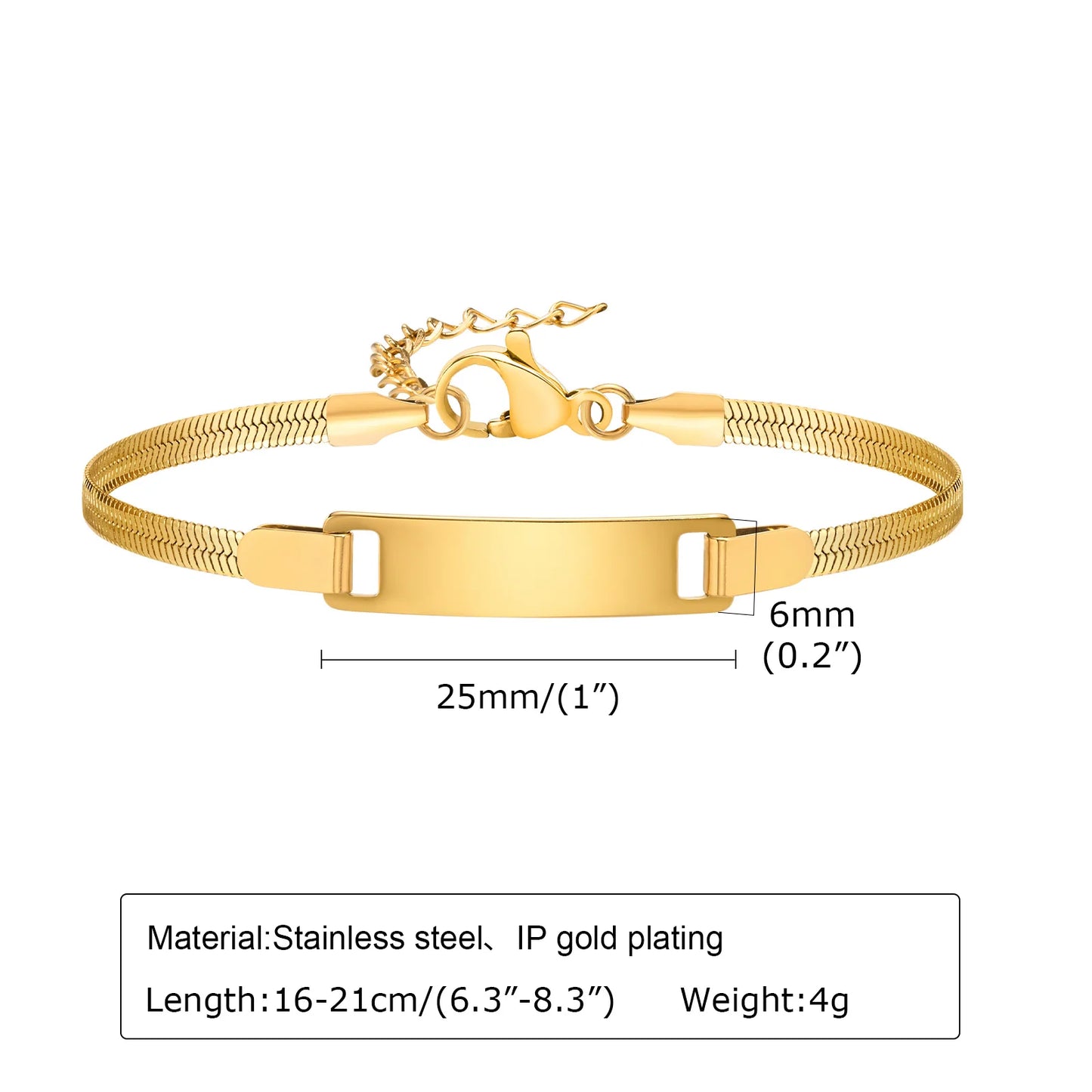 Personalized Bracelet for Little Boy Girl,Stainless Steel Engraved Name Date Son Daughter Mom Baptism Gift