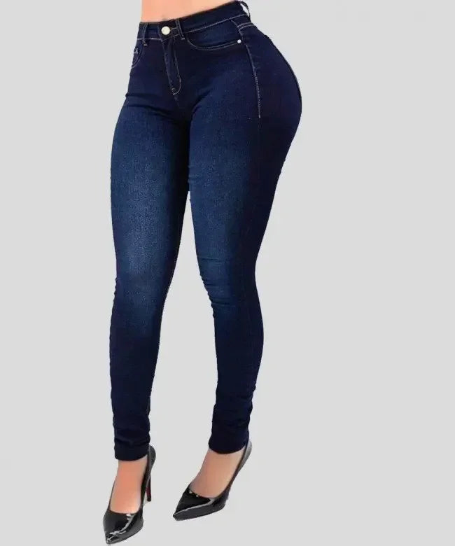 Jeans Women Work Elastic 2025 Leggings Pants High Waist Bodycon Peach Hip Slim Shaping Jeans Pencil Denim Trousers Casual Capris