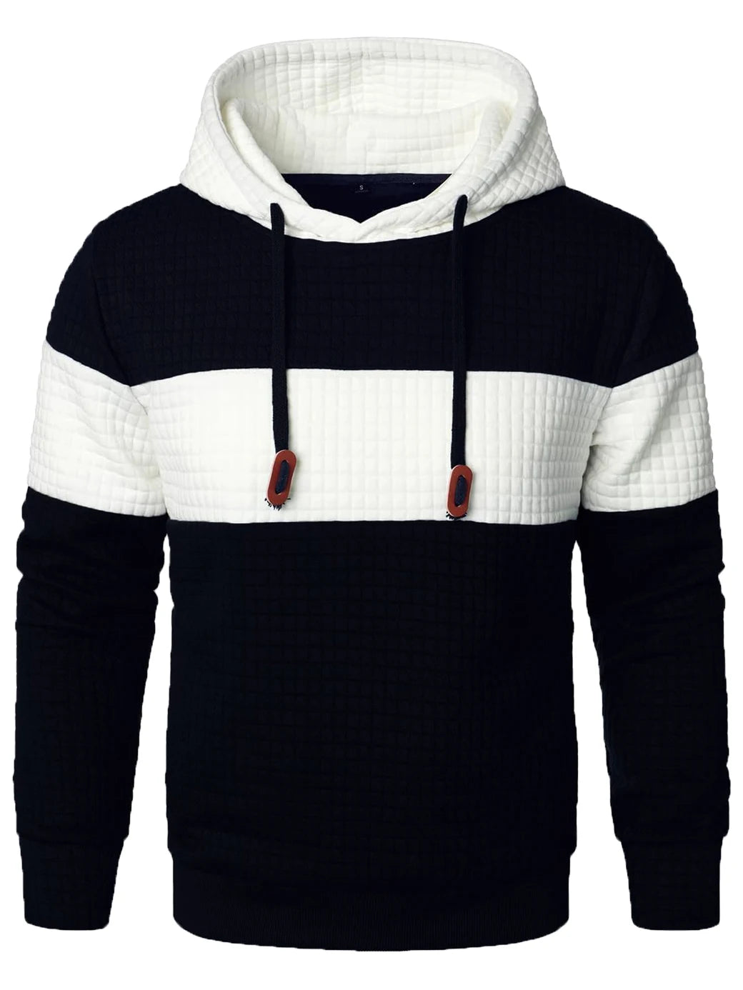 Men's fashion loose color matching hoodie casual breathable long sleeve hoodie street outdoor activities