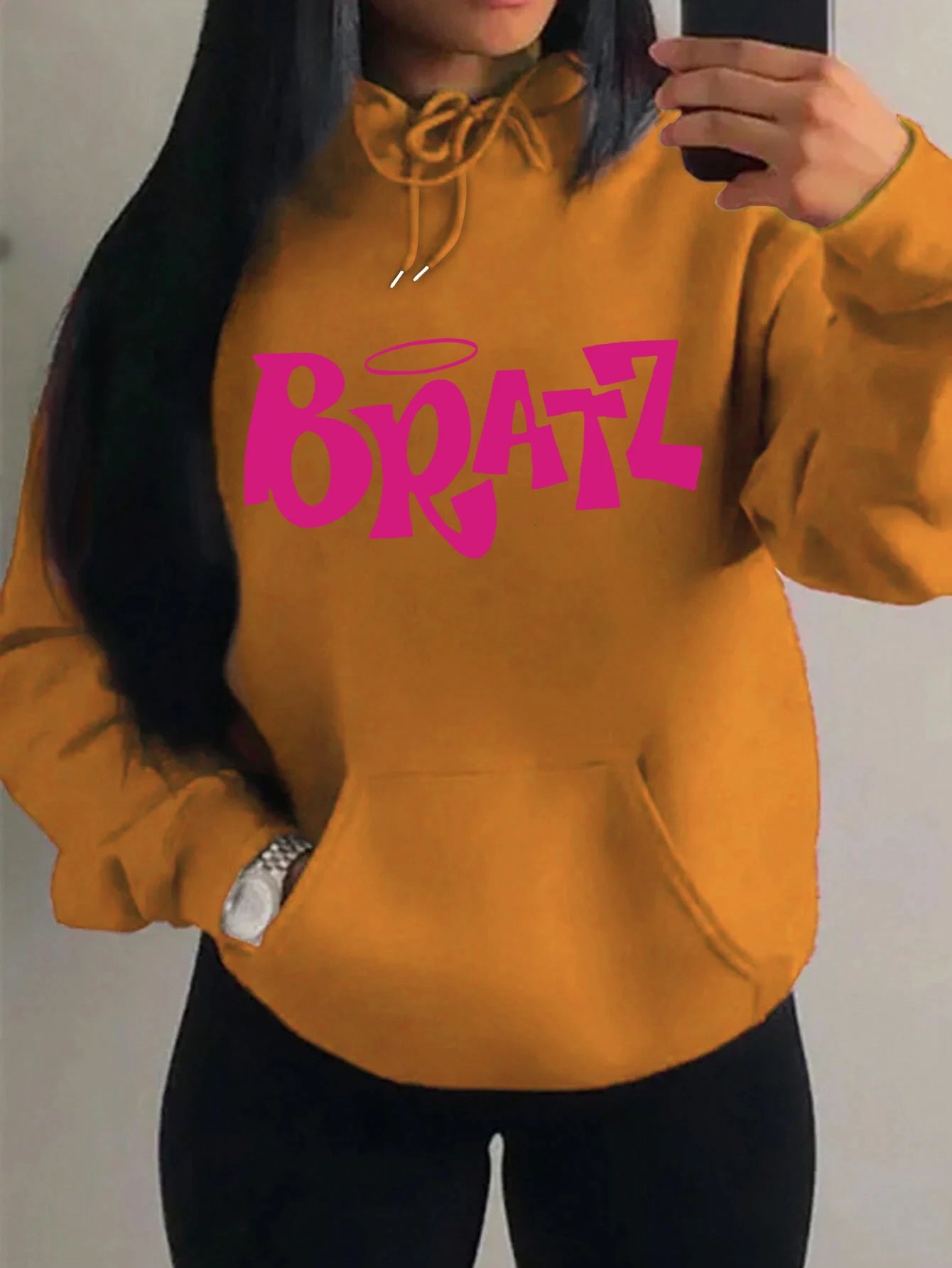 Y2K Bratz Letter New Prints Women Hoody Creativity Pocket Streetwear Casual Multicolor Clothes Autumn Hip Hop Tops For Female