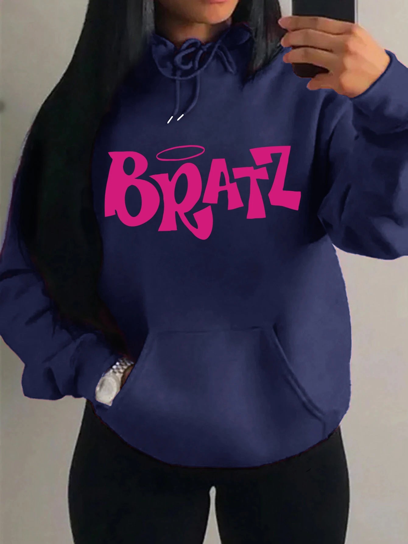 Y2K Bratz Letter New Prints Women Hoody Creativity Pocket Streetwear Casual Multicolor Clothes Autumn Hip Hop Tops For Female