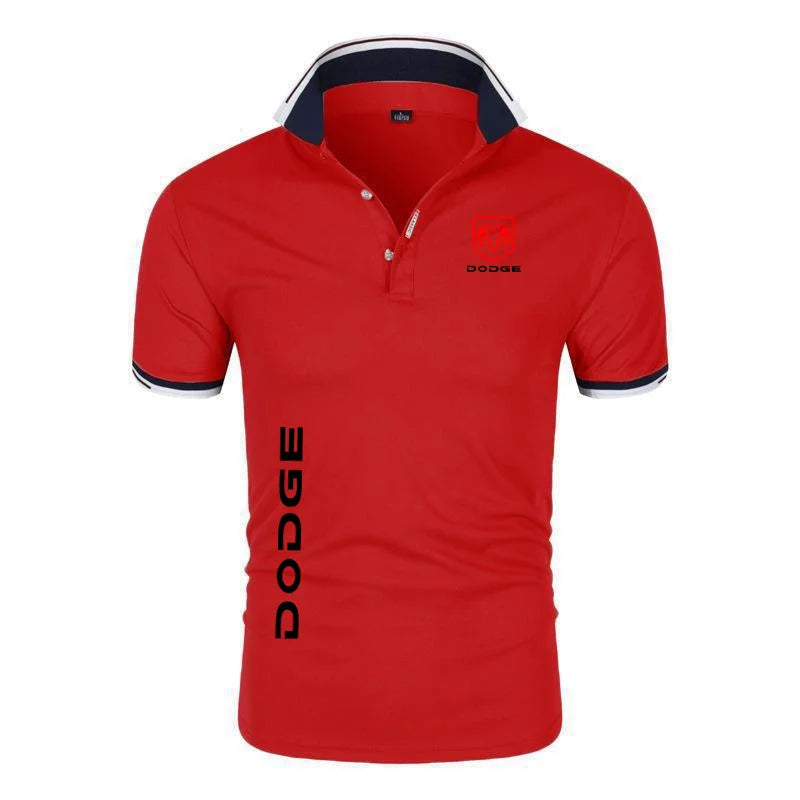 2024 New Men fashion Dodge Printing Summer Stritching Men's Shorts Sleeve Breathable Business Clothes Tee Shirt Polos