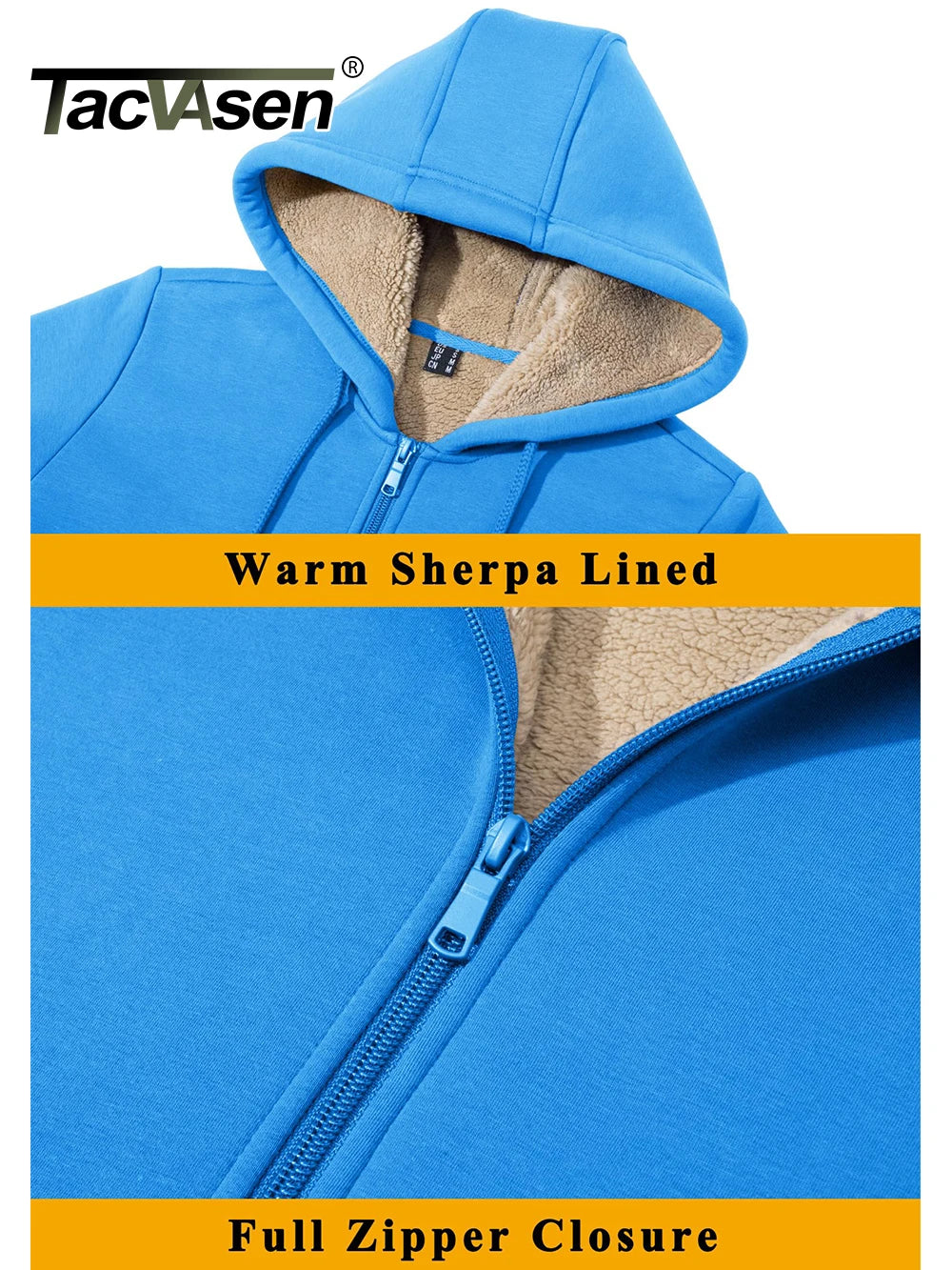 TACVASEN Winter Heavy Sherpa Warm Fleece Jackets Womens Full Zip up Hooded Coat Thermal Windproof Outwear Overcoats Windbreaker