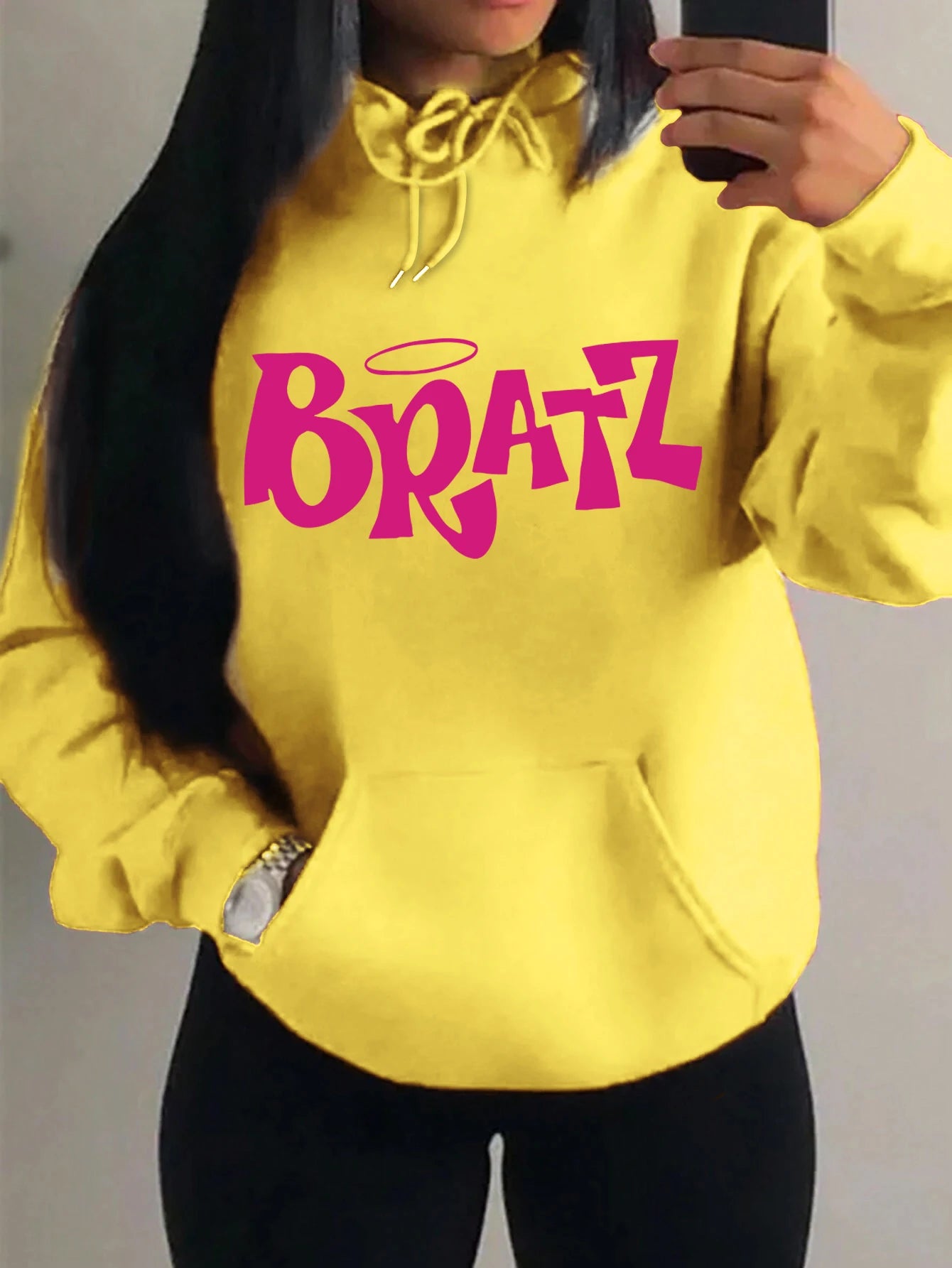 Y2K Bratz Letter New Prints Women Hoody Creativity Pocket Streetwear Casual Multicolor Clothes Autumn Hip Hop Tops For Female