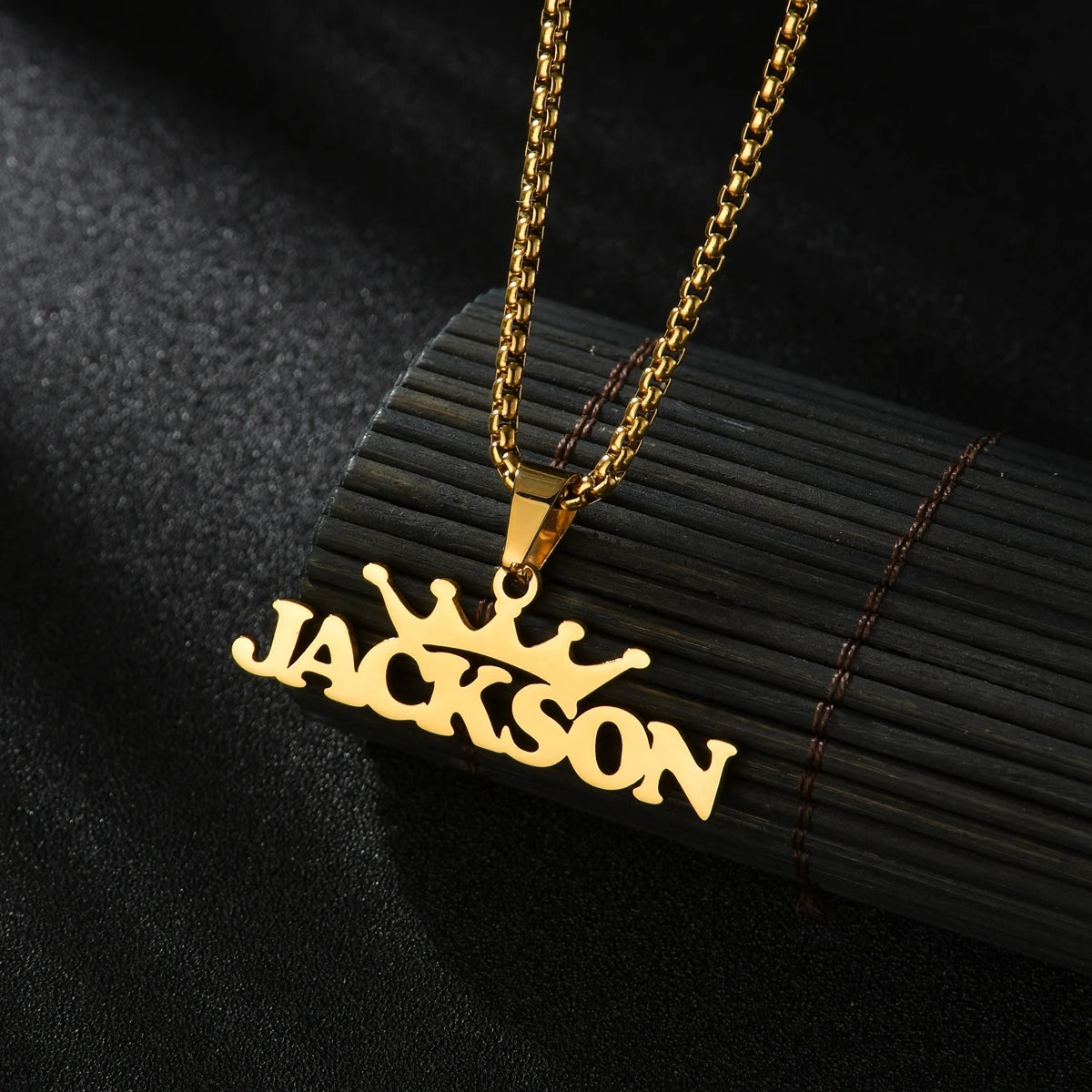 Atoztide LC Personalized Custom Names Pendant Necklace Stainless Steel Cuban Thick Chain for Men Women Birthday Jewelry Gift
