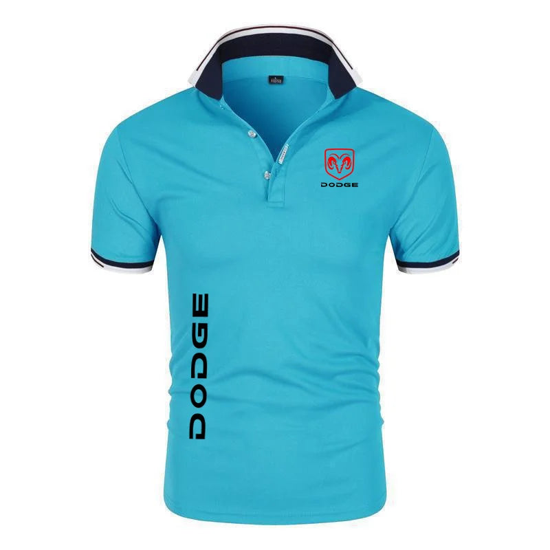 2024 New Men fashion Dodge Printing Summer Stritching Men's Shorts Sleeve Breathable Business Clothes Tee Shirt Polos