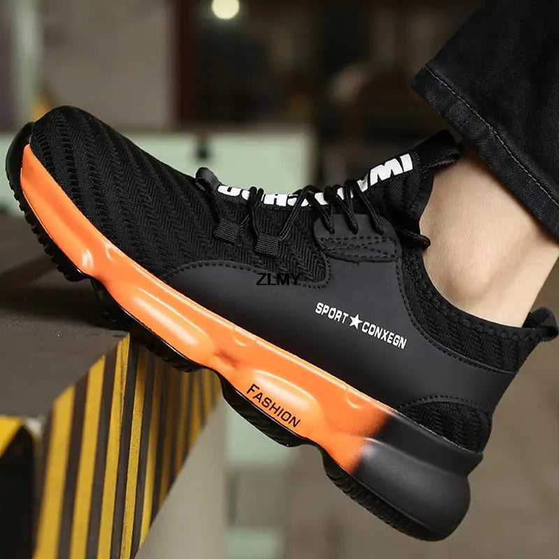Men Safety Shoes Steel Toe Sneakers Anti-smash Industrial Work Shoes Lightweight Puncture Proof Work Man Safety Boots Male Boot