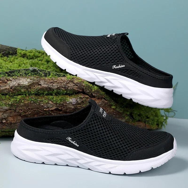 MAEDEF Summer Outdoor High Quality Anti-slip Men Leisure Shoes New 2024 Mesh Breathable Soft Comfortable Flat-bottomed Slippers