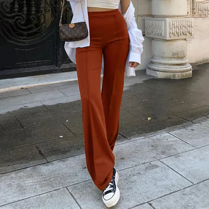 Versatile Fashion Wide Leg Pants for Women New Casual Spring and Autumn 2023 New Temperament Commuter Micro Pull Trousers