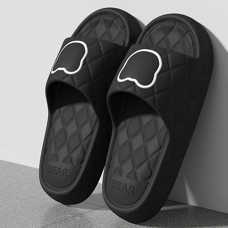Plus Size 48-49 Summer Men Slippers Cartoon Bear Women Beach Slides Bath Anti-Slip Slipper Sandals Flip-Flops Shoe