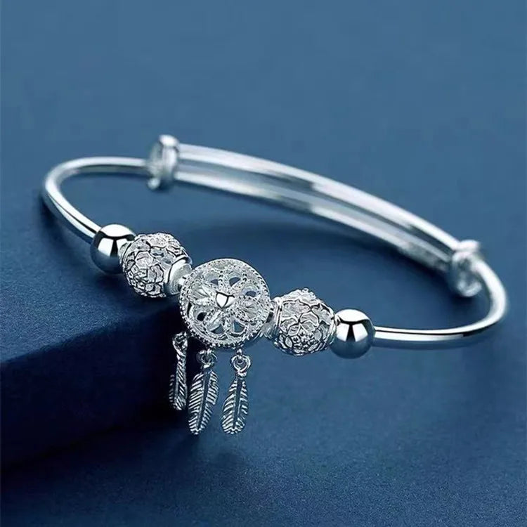 925 Sterling Silver Peacock Opening Screen Bracelet For Women Luxury Designer Texture Open Bracelets Party Original Jewelry Gift