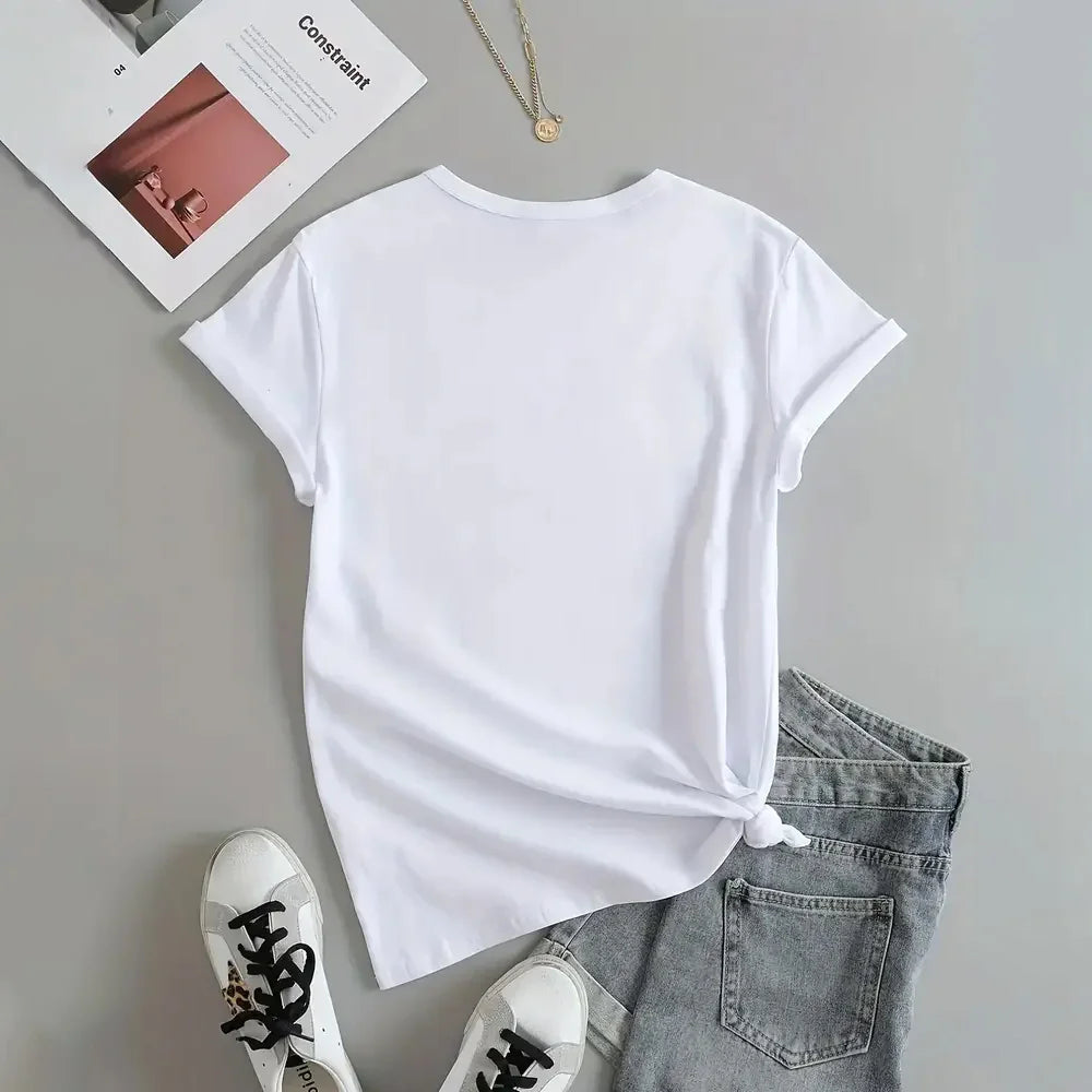 Summer Women's Round Neck T-shirt Fashion Short sleeved Top Leopard Print Trendy Loose Clothing Women's Party T-shirt