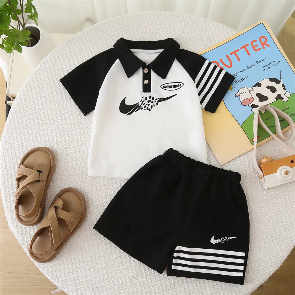 Summer New Baby Boys Clothes Suit Children Shirt Shorts 2Pcs/Sets Toddler Clothing Infant Casual Sports Costume Kids Tracksuits