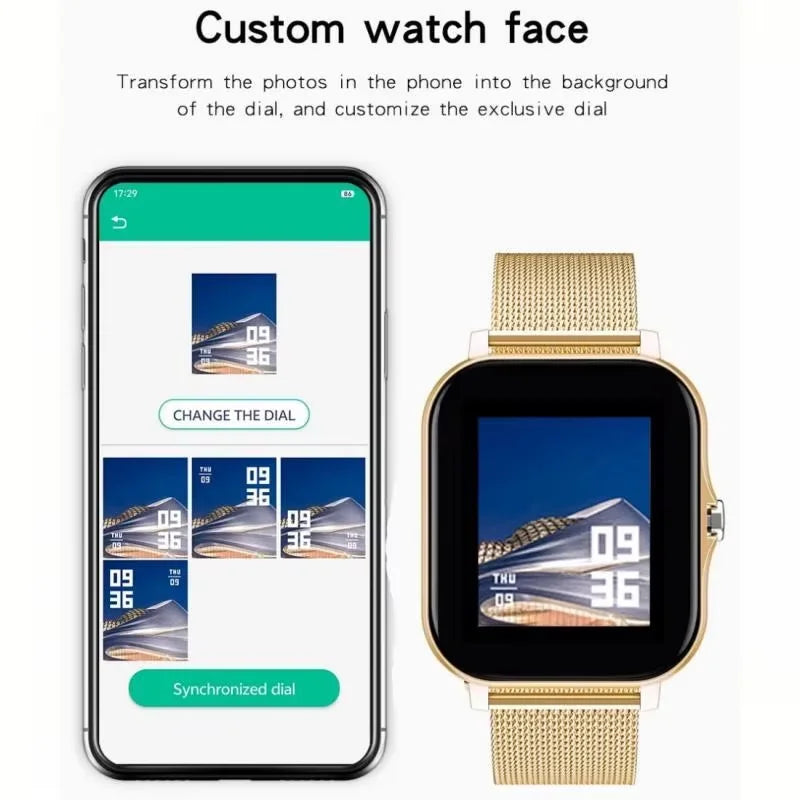 Smart Watch Android Phone 1.44'' Inch Color Screen Bluetooth Call Blood Oxygen/Pressure Monitoring Smart Watch Women Men