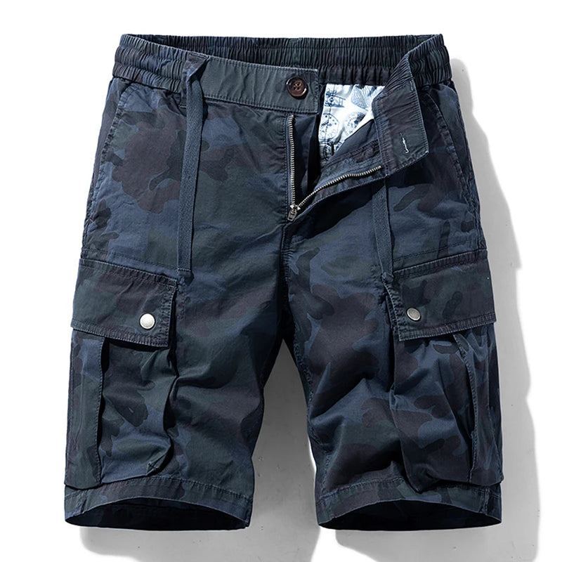 Summer Men Camouflage Cotton Cargo Shorts Men's Fashion Multi-pocket Casual Shorts Pants Outwear Breathable Joggers Shorts Male