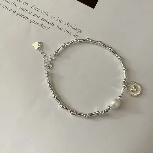925 Sterling Silver Bracelets For Women Adjustable Bangle Dreamcatcher Tassel Feather Round Bead Charm Bracelet Wedding Jewelry