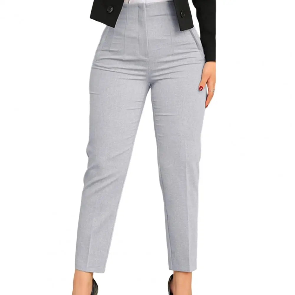 Fashion Colorfast 3D Cutting Pure Color Straight Formal Suit Pants Female Clothing Suit Pants Women Trousers