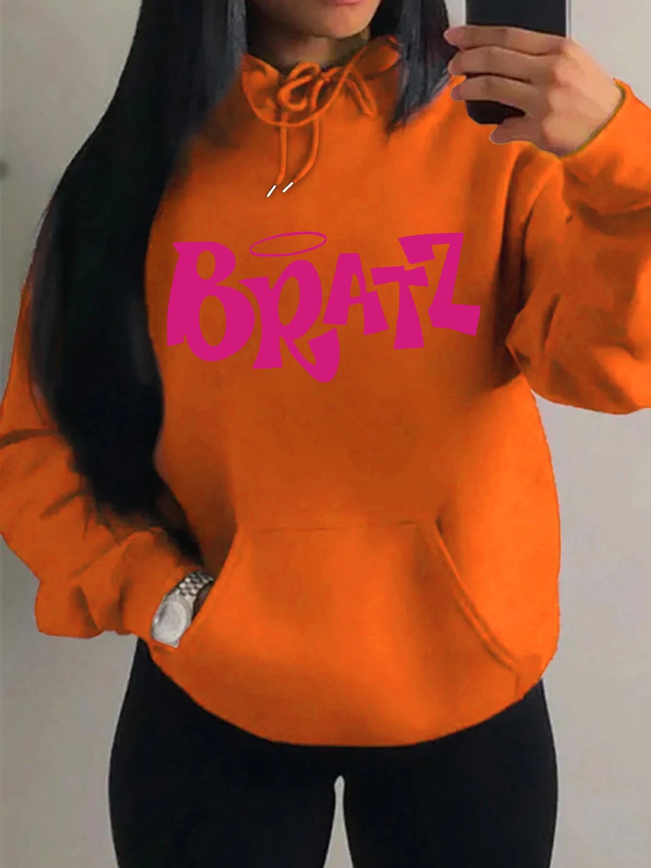Y2K Bratz Letter New Prints Women Hoody Creativity Pocket Streetwear Casual Multicolor Clothes Autumn Hip Hop Tops For Female