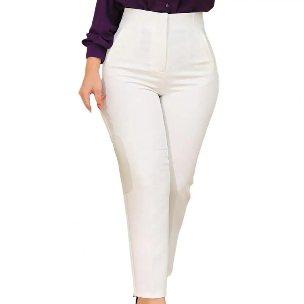 Fashion Colorfast 3D Cutting Pure Color Straight Formal Suit Pants Female Clothing Suit Pants Women Trousers