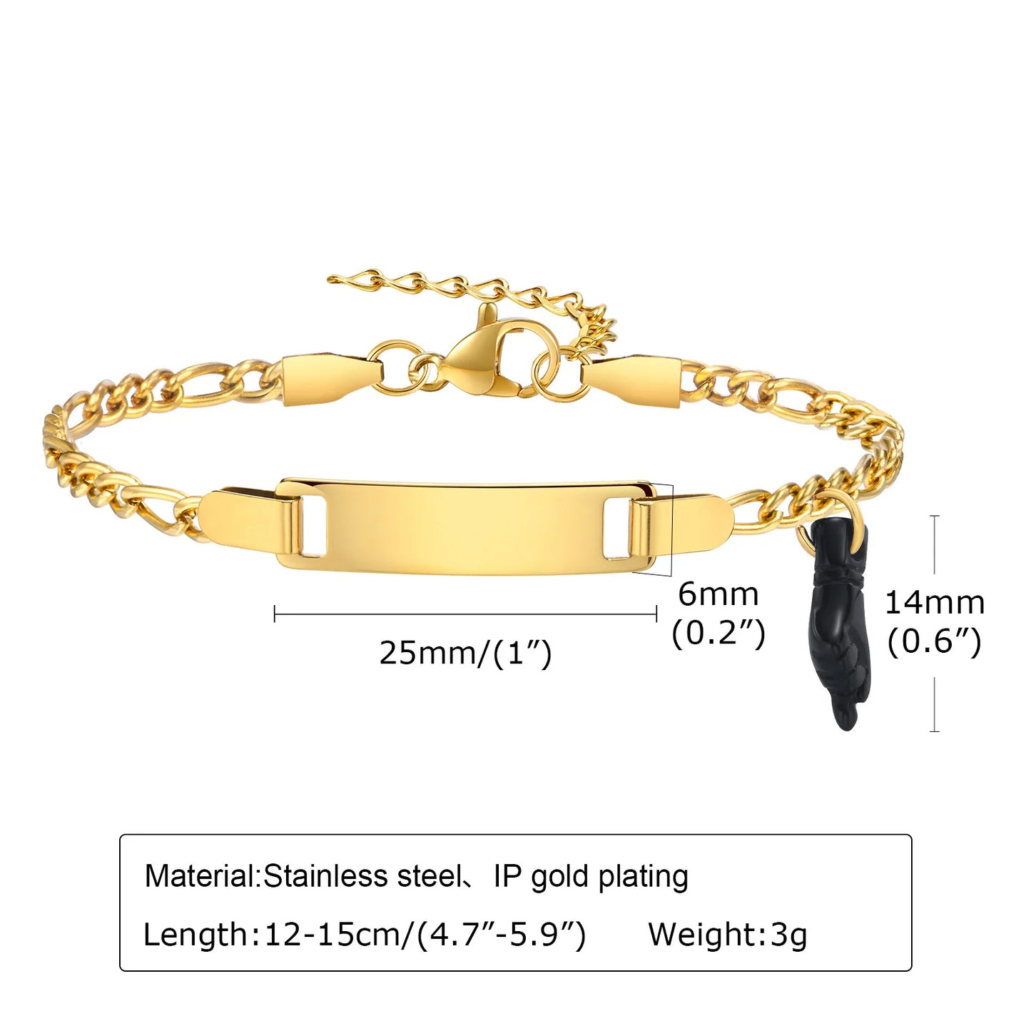 Personalized Bracelet for Little Boy Girl,Stainless Steel Engraved Name Date Son Daughter Mom Baptism Gift