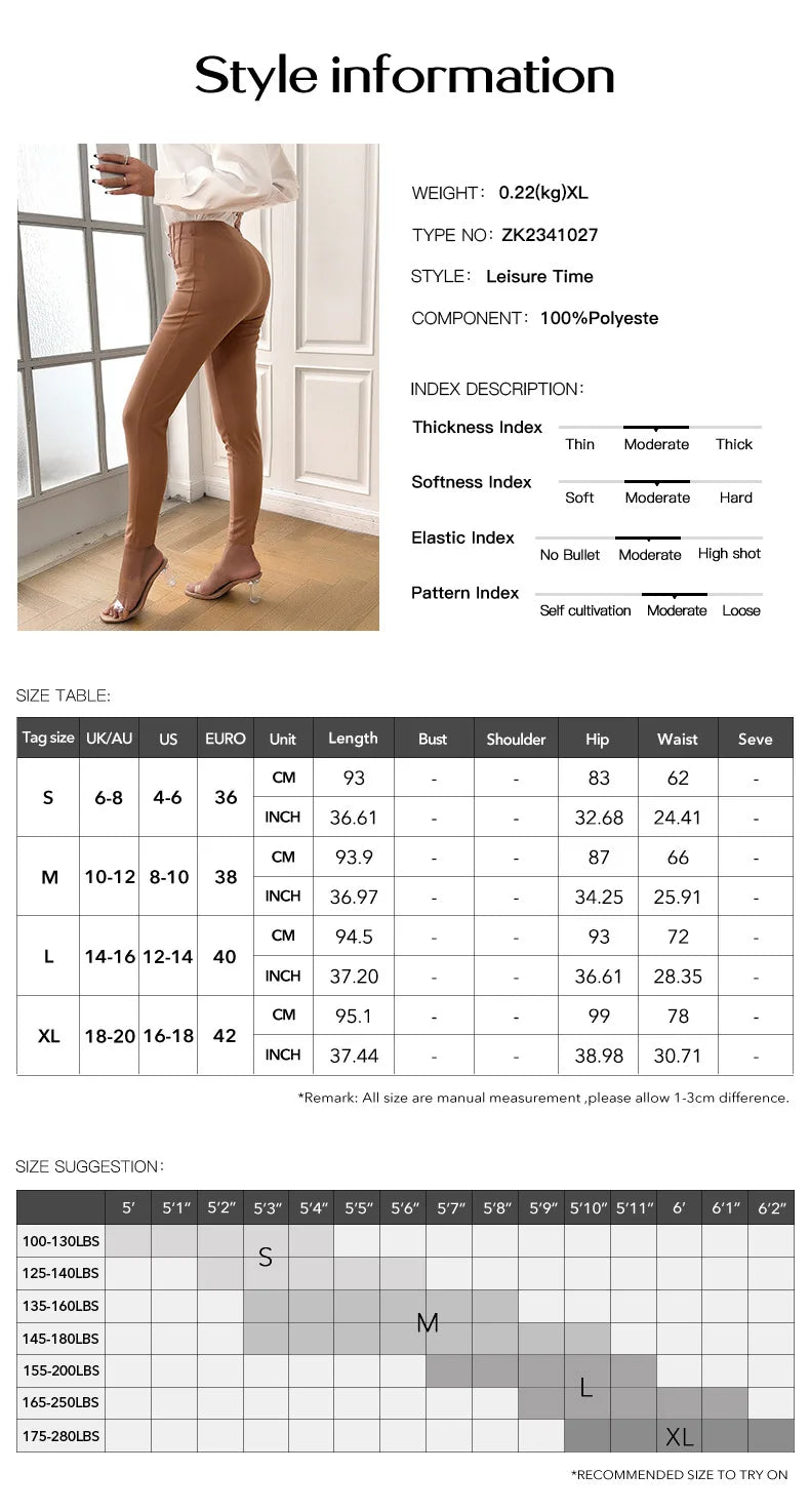 Casual Women's Pants 2024 Spring and Summer Solid Button Design High Waist Slim Fit Daily Y2k Trousers for Female Streetwear