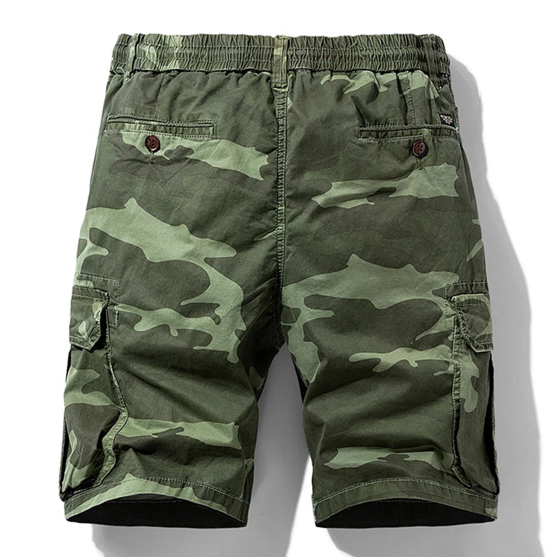 Summer Men Camouflage Cotton Cargo Shorts Men's Fashion Multi-pocket Casual Shorts Pants Outwear Breathable Joggers Shorts Male