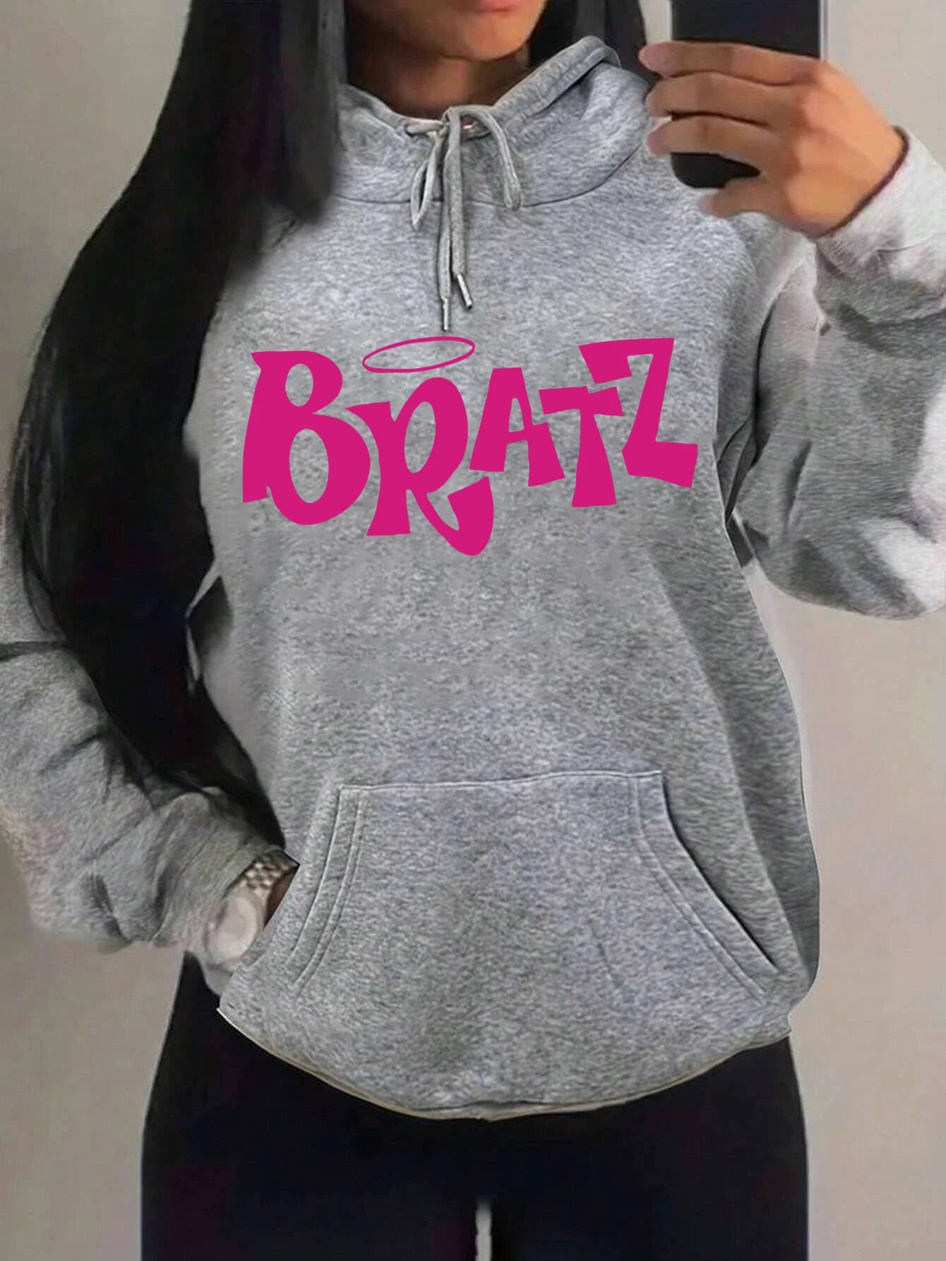 Y2K Bratz Letter New Prints Women Hoody Creativity Pocket Streetwear Casual Multicolor Clothes Autumn Hip Hop Tops For Female