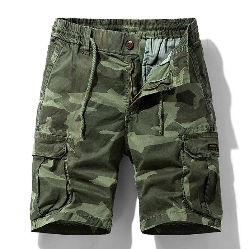 Summer Men Camouflage Cotton Cargo Shorts Men's Fashion Multi-pocket Casual Shorts Pants Outwear Breathable Joggers Shorts Male