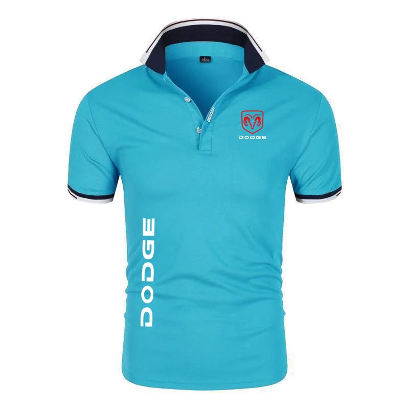 2024 New Men fashion Dodge Printing Summer Stritching Men's Shorts Sleeve Breathable Business Clothes Tee Shirt Polos
