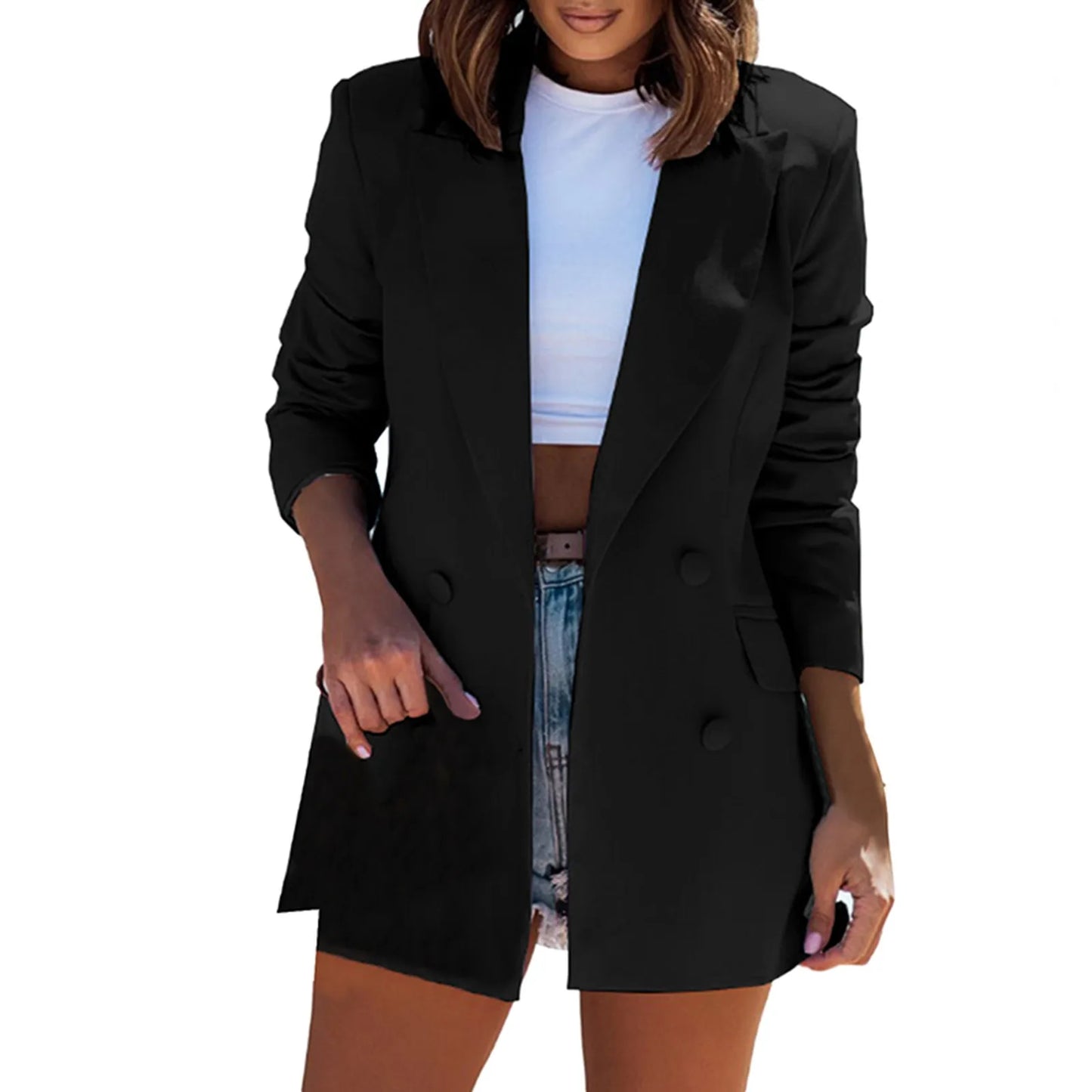 2023 Blazers Women Minimalist Solid Outwear Elegant Office Ladies Loose Work Suit High Street Autumn Women Blazers and Jackets