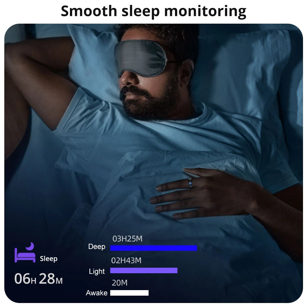 COLMI R06 Smart Ring Men Women, Heart Rate and Blood Oxygen Monitor, IP68 & 5ATM Waterproof, Multi-sport Mode