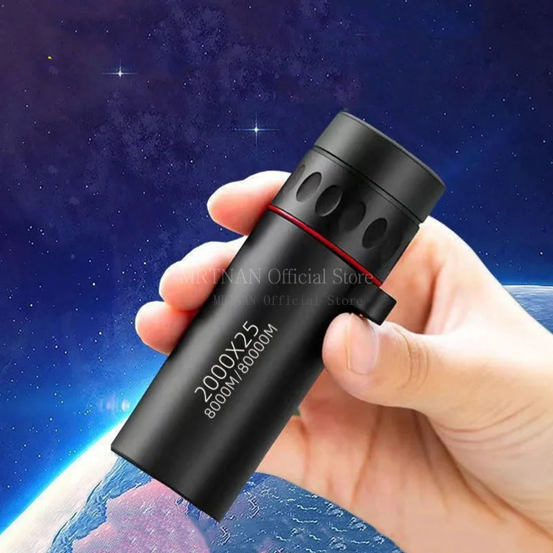 2000x25 Long Range HD Professional Adult Monocular and Mini Portable Telescope for outdoor camping and hunting