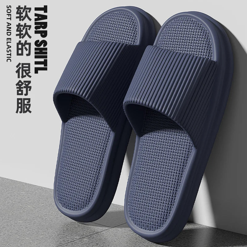 Plus Size 48-49 Men Slippers Summer Solid Color Flat Sole Home Slippers For Women Man Coupple Bath Beach Slides Shoes