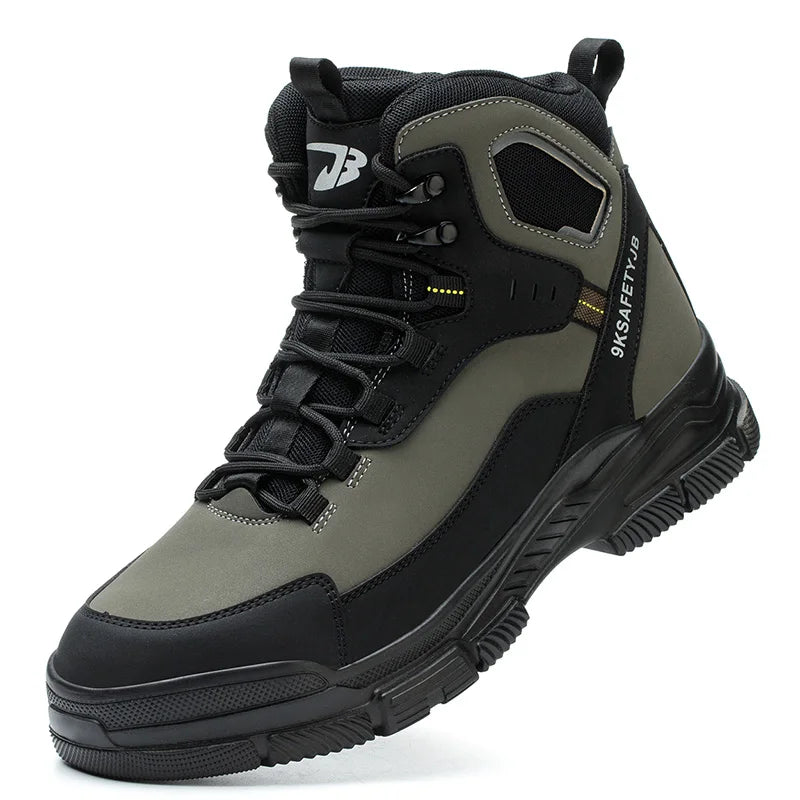 Man Safety Shoes Puncture-Proof Work Sneaker Waterproof Work Shoes Steel Toe Shoes Safety Boots Indestructible Shoes Lightweight