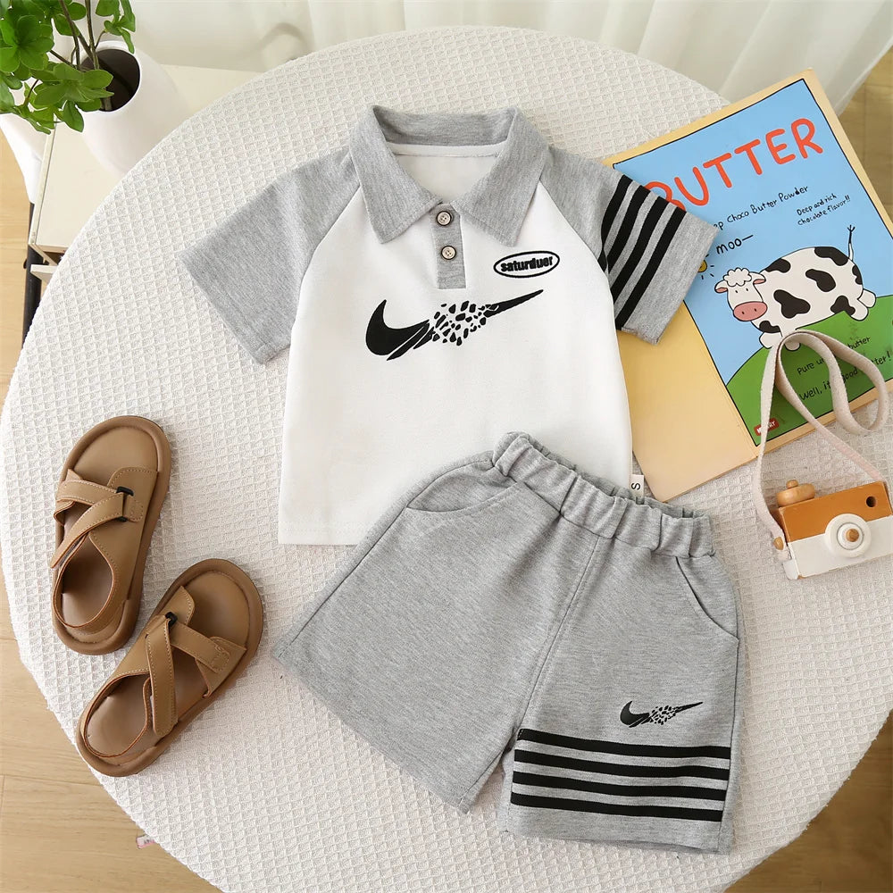 Summer New Baby Boys Clothes Suit Children Shirt Shorts 2Pcs/Sets Toddler Clothing Infant Casual Sports Costume Kids Tracksuits