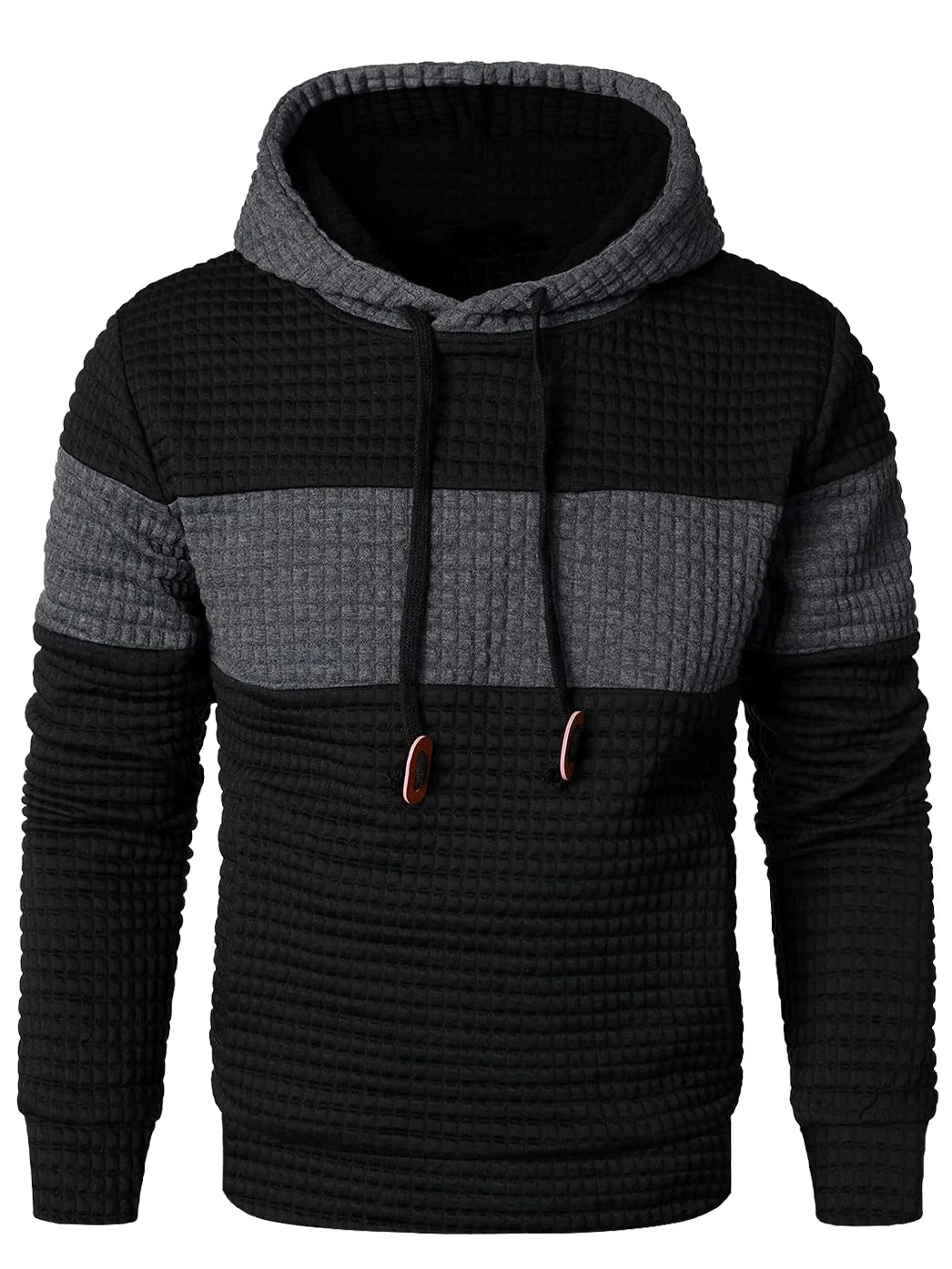 Men's fashion loose color matching hoodie casual breathable long sleeve hoodie street outdoor activities