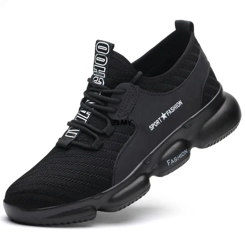 Fashion Safety Shoes Men Breathable Steel Toe Work Shoes Man Industrial Sneaker Puncture Proof Light Work Safety Boots Plus Size