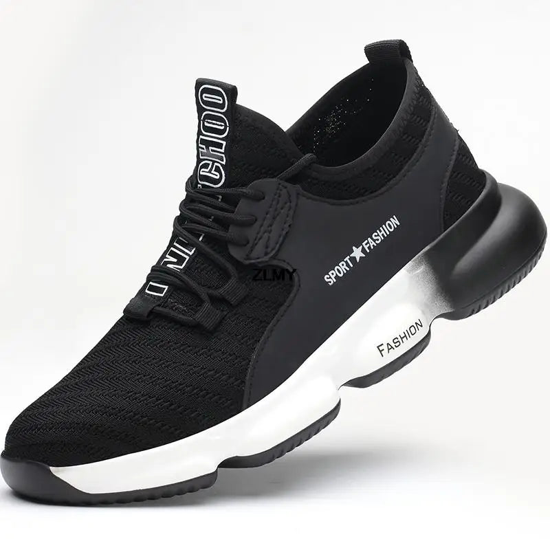 Fashion Safety Shoes Men Breathable Steel Toe Work Shoes Man Industrial Sneaker Puncture Proof Light Work Safety Boots Plus Size