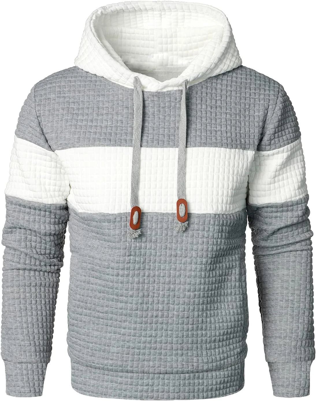 Men's fashion loose color matching hoodie casual breathable long sleeve hoodie street outdoor activities