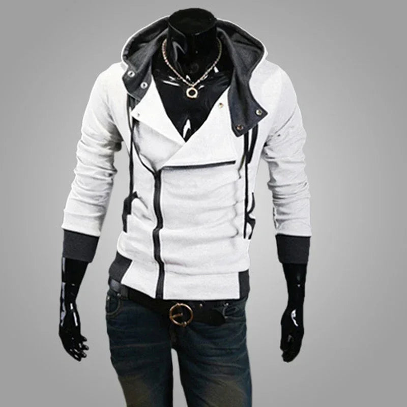 New Casual Man Hoodie Sweatshirt 2025 Slim Male Zipper Streetwear Cardigan Hoodies Outerwear Black Sportswear Men Hooded Jacket